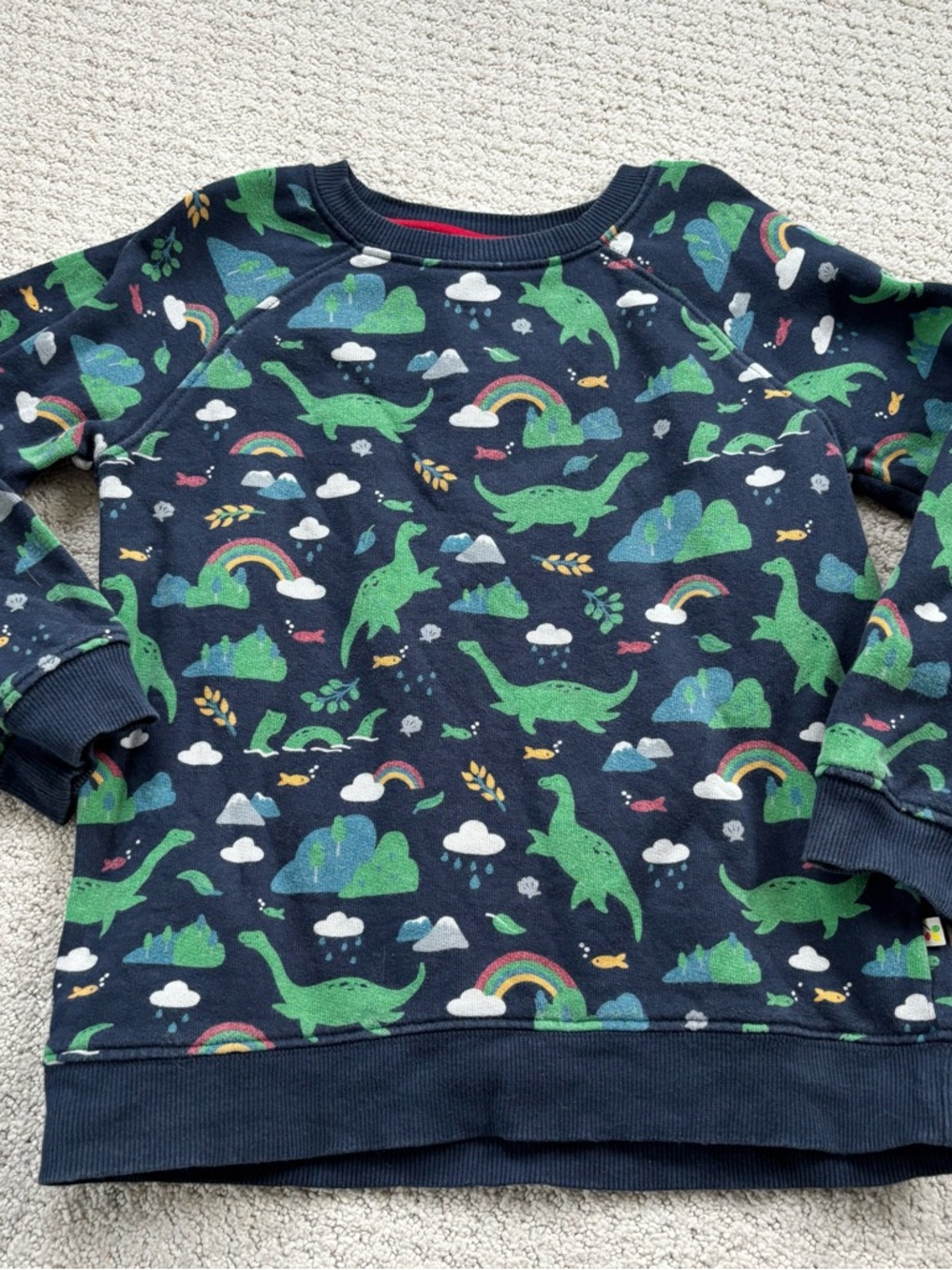 Frugi Kids Navy blue Nessie & rainbow Sweatshirt
